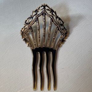 Vintage Celluloid & Rhinestone Art Deco Hair Comb